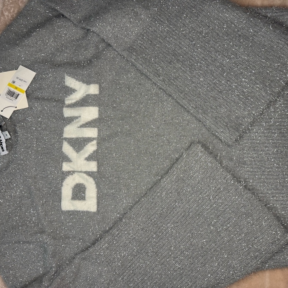 DKNY Metallic Gray Sweater - Picture 5 of 5